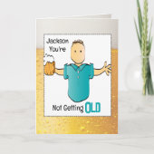 60. Geburtstag Männlicher Cartoon Bierbraun Schnar Karte (Vorderseite)