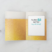 60. Geburtstag Männlicher Cartoon Bierbraun Schnar Karte (Innenseite)