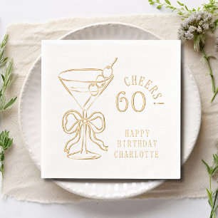 60. Geburtstag Martini Cheers Sechzig Personalisie Servietten Mit Folie