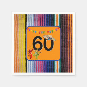 60. Geburtstag mexikanisches Design Serviette