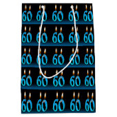 60. Geburtstag mit Augenkerzen Mittlere Geschenktüte (Vorderseite)