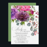 60. Geburtstag mit fabelhaftem Elegant Einladung<br><div class="desc">60. Geburtstag Einladungen mit fabelhaftem Elegant Floral 60. Das stilvolle Aquarell-Bouquet in Rosa,  lila und bordeauxfarben mit Grün. Fügen Sie einfach Ihren eigenen Text für Ihre 60-jährige Einladung hinzu. Personalisiert,  indem Sie den Text in den dafür vorgesehenen Textfeldern bearbeiten. Entworfen von ©Evco Studio www.zazzle.com/store/evcostudio</div>