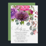 60. Geburtstag mit fabelhaftem Elegant Einladung<br><div class="desc">60. Geburtstag Einladungen mit fabelhaftem Elegant Floral 60. Das stilvolle Aquarell-Bouquet in Rosa,  lila und bordeauxfarben mit Grün. Fügen Sie einfach Ihren eigenen Text für Ihre 60-jährige Einladung hinzu. Personalisiert,  indem Sie den Text in den dafür vorgesehenen Textfeldern bearbeiten. Entworfen von ©Evco Studio www.zazzle.com/store/evcostudio</div>