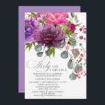 60. Geburtstag mit fabelhaftem Elegant Einladung<br><div class="desc">60. Geburtstag Einladungen mit fabelhaftem Elegant Floral 60. Das stilvolle Aquarell-Bouquet in Rosa,  lila und bordeauxfarben mit Grün. Fügen Sie einfach Ihren eigenen Text für Ihre 60-jährige Einladung hinzu. Personalisiert,  indem Sie den Text in den dafür vorgesehenen Textfeldern bearbeiten. Entworfen von ©Evco Studio www.zazzle.com/store/evcostudio</div>