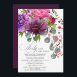 60. Geburtstag mit fabelhaftem Elegant Einladung<br><div class="desc">60. Geburtstag Einladungen mit fabelhaftem Elegant Floral 60. Das stilvolle Aquarell-Bouquet in Rosa,  lila und bordeauxfarben mit Grün. Fügen Sie einfach Ihren eigenen Text für Ihre 60-jährige Einladung hinzu. Personalisiert,  indem Sie den Text in den dafür vorgesehenen Textfeldern bearbeiten. Entworfen von ©Evco Studio www.zazzle.com/store/evcostudio</div>