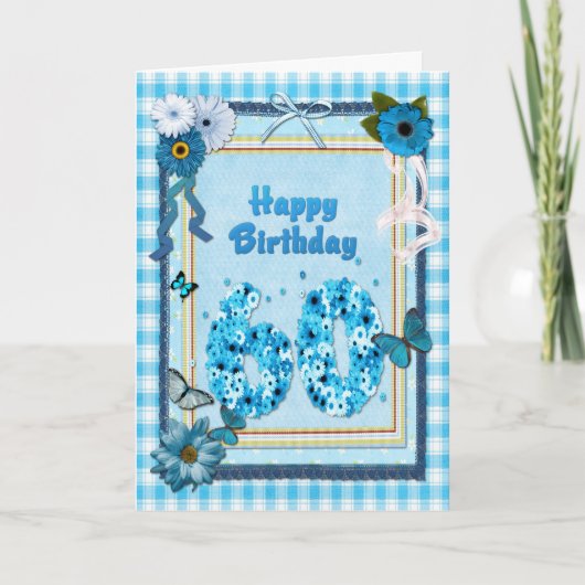 60. Geburtstag mit Scrapbook-Effekt Karte (Vorderseite)
