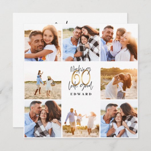 60. Geburtstag modern schwarz und gold (Vorne/Hinten)