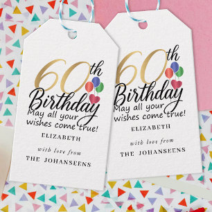 60. Geburtstag Moderne Schrift-Typografie Gold Sec Geschenkanhänger