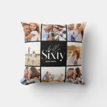 60. Geburtstag moderne Schwarze Foto Collage einfa