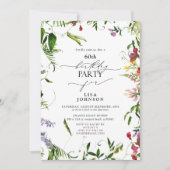 60. Geburtstag Moderne Sommer Wildblume Wasserfarb Einladung (Vorderseite)