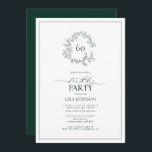 60. Geburtstag Modernes Emerald Green Leafy Wappen Einladung<br><div class="desc">Herzlich willkommen zu Ihrer Geburtstagsfeier! Aber keine Sorge, es ist noch nicht Zeit, ganz langsamer zu werden. Senden Sie diese eleganten 60. Geburtstag Moderne Emerald Green Leafy Wappen Einladungen und lass jedem wissen, dass Sie bereit sind, Party in Stil. Diese Einladungen sind mit einem handgezeichneten, grünen Kranz versehen, der die...</div>