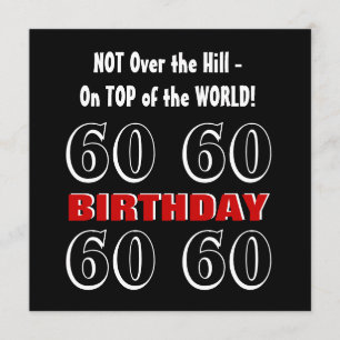 60. Geburtstag Modernes Red Silver Black Funny W10 Karte