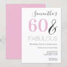 60. Geburtstag Modernes rosa Party