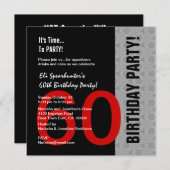 60. Geburtstag Modernes Rotsilber Schwarzes Wetter Einladung (Vorne/Hinten)