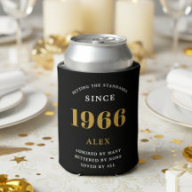 60. Geburtstag Name 1966 Schwarz Gold Elegant Chic