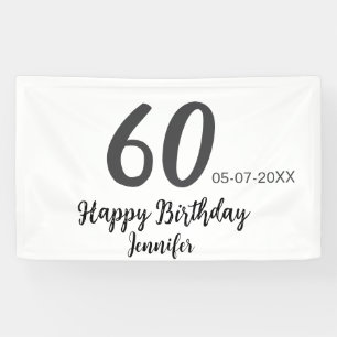 60. Geburtstag Name Datum Jahr schwarze Vorlage ge Banner