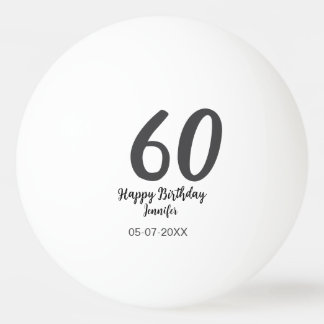 60. Geburtstag Name Datum Jahr schwarze Vorlage ge Tischtennisball
