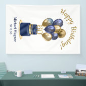 60. Geburtstag Navy Blue Balloon Cake Banner (Messe)