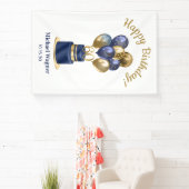 60. Geburtstag Navy Blue Balloon Cake Banner (InSitu)