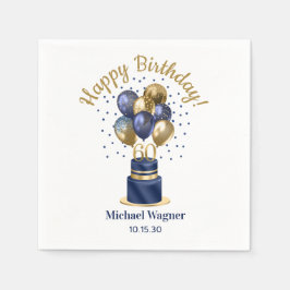 60. Geburtstag Navy Blue Balloon Cake Serviette