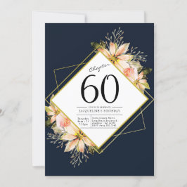 60. Geburtstag Navy Blue Einladung