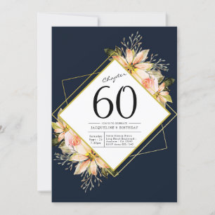 60. Geburtstag Navy Blue Einladung