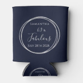 60. Geburtstag Navy Silver Personalisiertes Gastge Dosenkühler (Vorderseite)