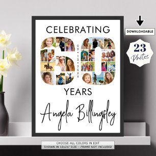 60. Geburtstag Nr. 60 23 FotoCollage Poster