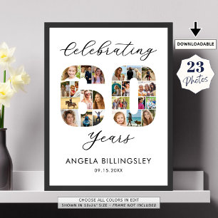 60. Geburtstag Nr. 60 23 FotoCollage Poster