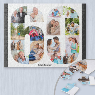 60. Geburtstag Nummer 60 FotoCollage 15 Foto Puzzle