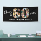 60. Geburtstag Nummer 60 Fotocollage Cheers Banner (Messe)