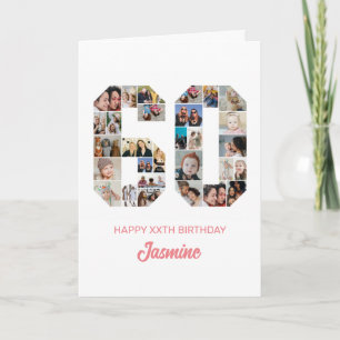 60. Geburtstag Nummer 60 FotoCollage Personalisier Karte