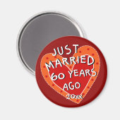 60. Geburtstag oder ein beliebiges Whimsical Heart Magnet (Vorderseite/Rückseite)