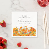 60. Geburtstag Oktober Geburtsmonatsblume Tagetes Serviette (Beispiel)