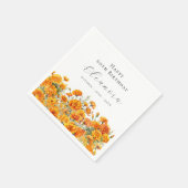60. Geburtstag Oktober Geburtsmonatsblume Tagetes Serviette (Ecke)