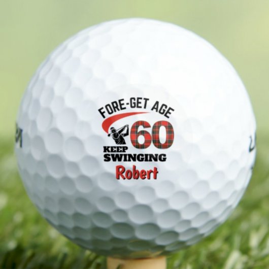 60. Geburtstag Onkel Geschenk - Rotes Kariertes Ve Golfball