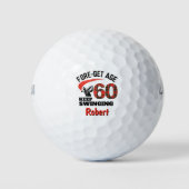 60. Geburtstag Onkel Geschenk - Rotes Kariertes Ve Golfball (Vorderseite)