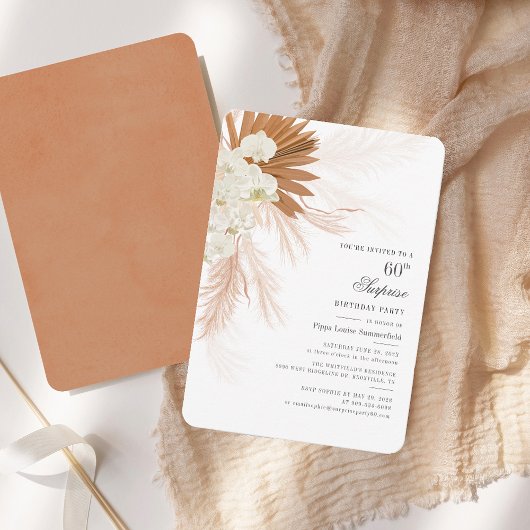 60. Geburtstag Pampas Grass Party Einladung