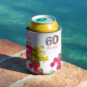 60. Geburtstag Party Blume Bouquet kann kühler Dosenkühler