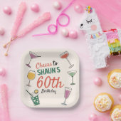 60. Geburtstag Party Cocktail-Abend Paper Napkin Pappteller (Party)