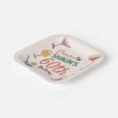 60. Geburtstag Party Cocktail-Abend Paper Napkin Pappteller (Gewinkelt)