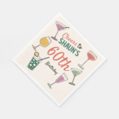 60. Geburtstag Party Cocktail-Abend Paper Napkin Serviette (Ecke)