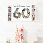 60. Geburtstag Party Nummer 60 FotoCollage Banner (Insitu)