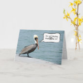 60. Geburtstag Pelican auf einem Dock Karte (Gelbe Blume)