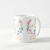 60. Geburtstag Personalisiert Girly Floral Feminin Kaffeetasse (VorderseiteRechts)