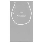 60. Geburtstag Personalisiert Grau Kleine Geschenktüte (Rückseite)