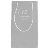 60. Geburtstag Personalisiert Grau Kleine Geschenktüte (Vorderseite)