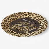 60. Geburtstag Personalisiert Leopard Foil Ballon Pappteller (Schrägansicht)