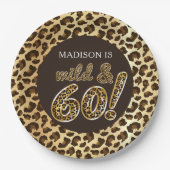 60. Geburtstag Personalisiert Leopard Foil Ballon Pappteller (Vorderseite)
