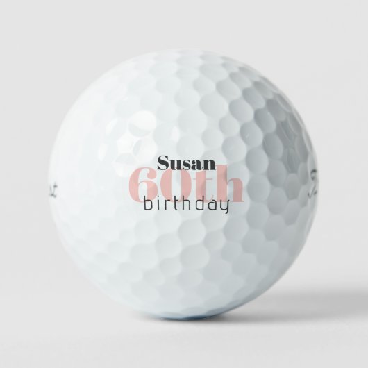 60. Geburtstag Personalisiert Pink Titleist Pro V1 Golfball (Vorderseite)
